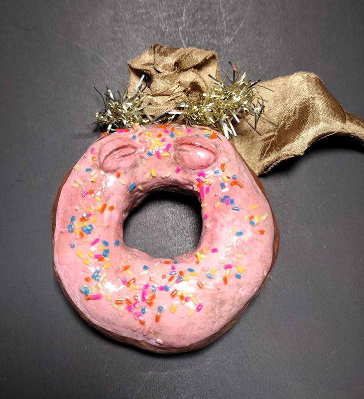 Denise Bledsoe - Donut Ornament, Mixed Media