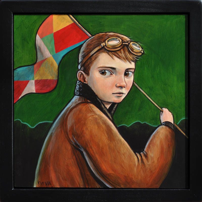 Kelly Vivanco - Banner, Acrylic on Panel