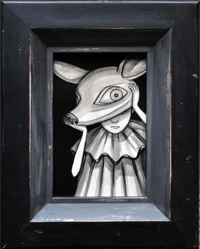 Kelly Vivanco - Deermask, Acrylic on Panel