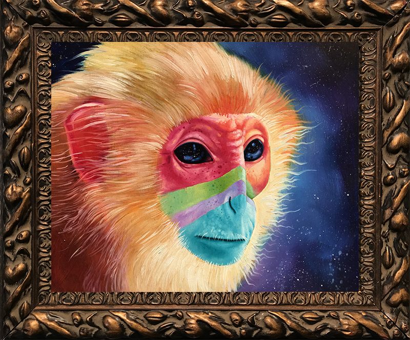 Viralboa - Celestial Lutung, Oils on Birch Wood