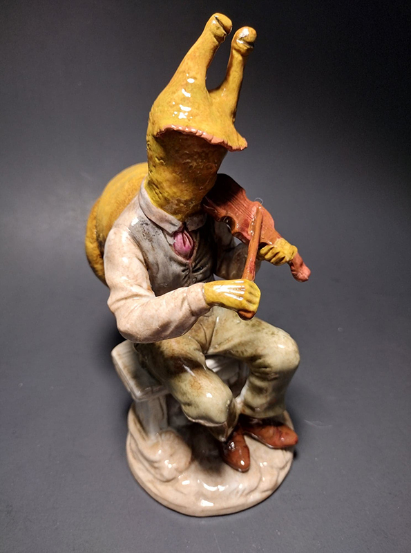 Dresden Snail Violinist by Denise Bledsoe