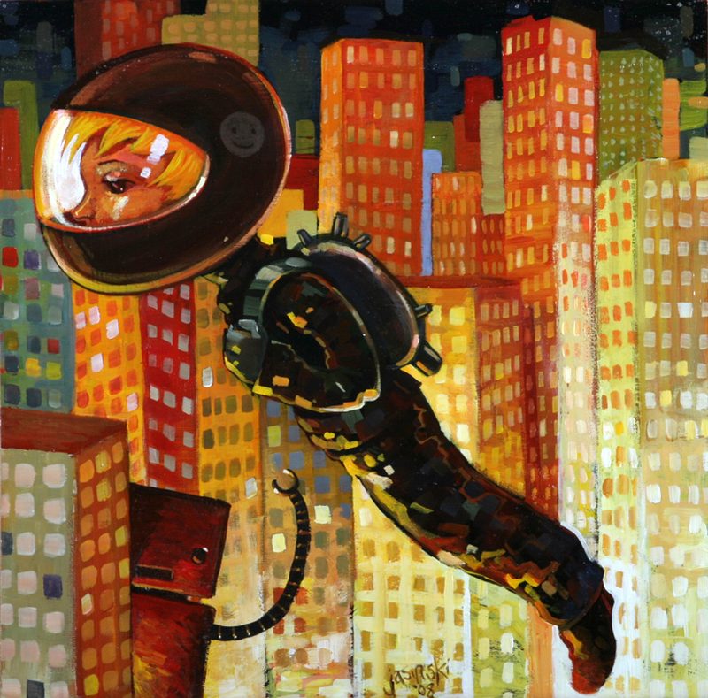 Aaron Jasinski - Night Flying, Acrylic on panel